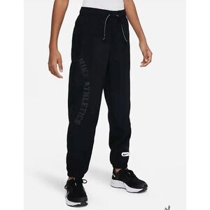 Nike Athletic Woven Loose‎ Fit Black Pants DX5367-010 Training Kids Size XL NWT